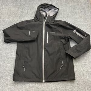 Torpedo7 Men's Jacket Black Full Zip Hooded Shell Waterproof Rain Snow Medium